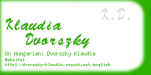 klaudia dvorszky business card